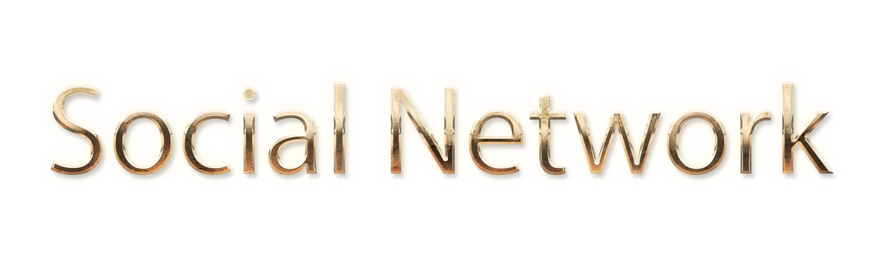WORD SOCIAL NETWORK gold text typography PNG images free